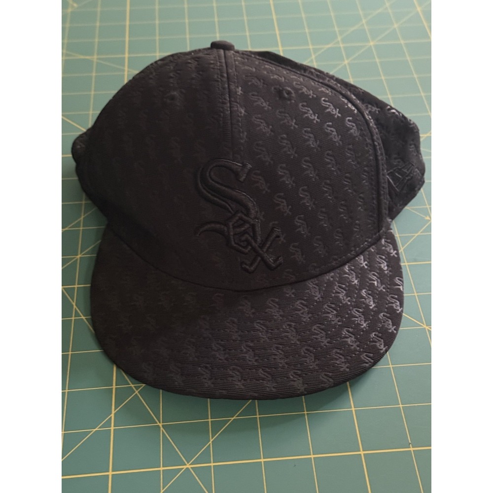 Chicago Black 59fifty Allover logo‎ White Sox Cap Mens 8 /63.5cm SportsCore